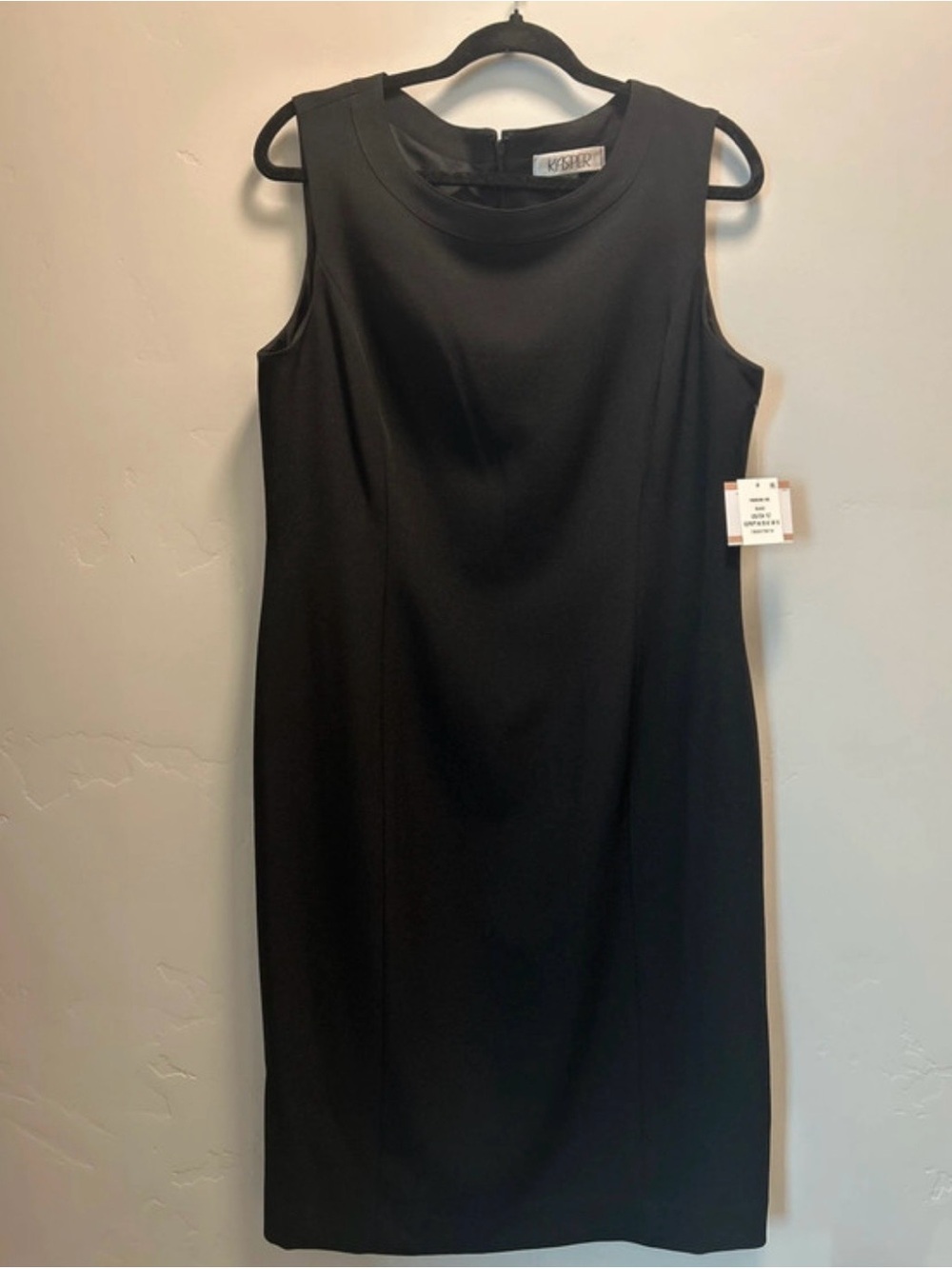 Kasper Black Sleeveless Round-Neck Shift Dress
